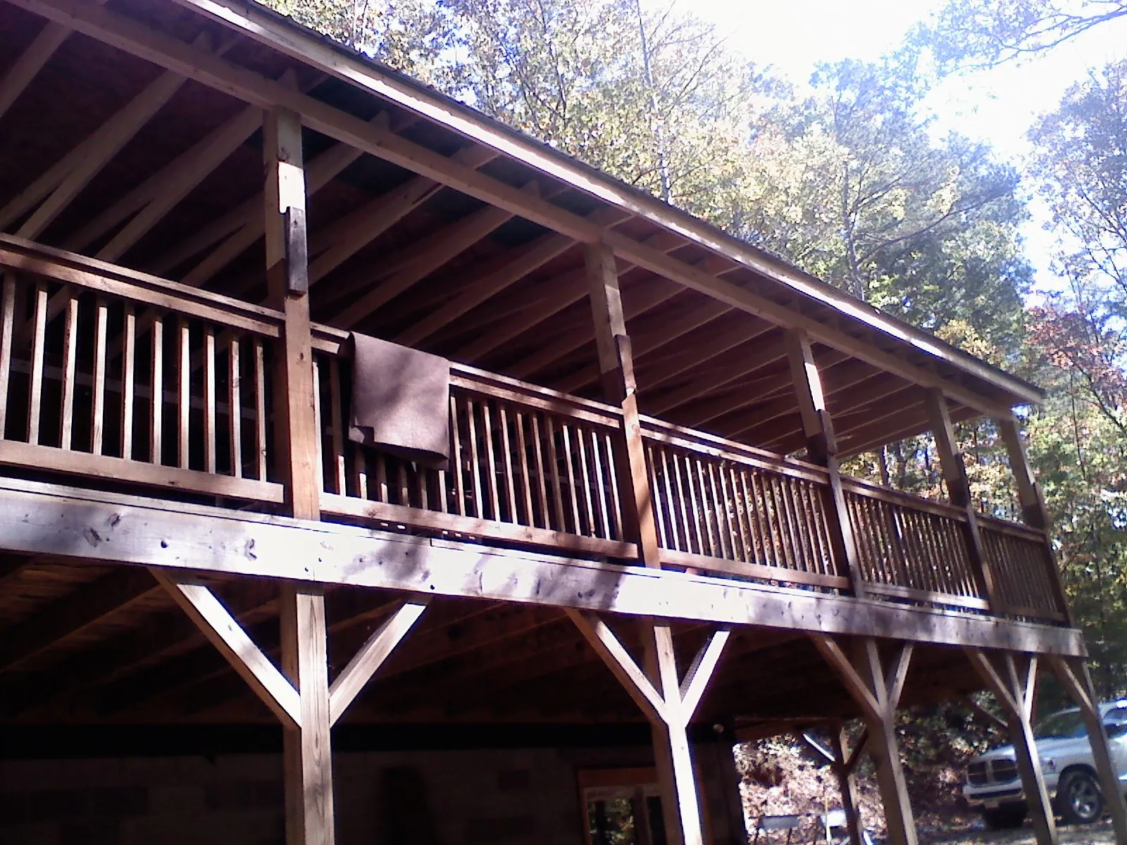 Timber framing under a new elevated porch and deck — Roof Leak Repair in Ashville by Roofing Brothers